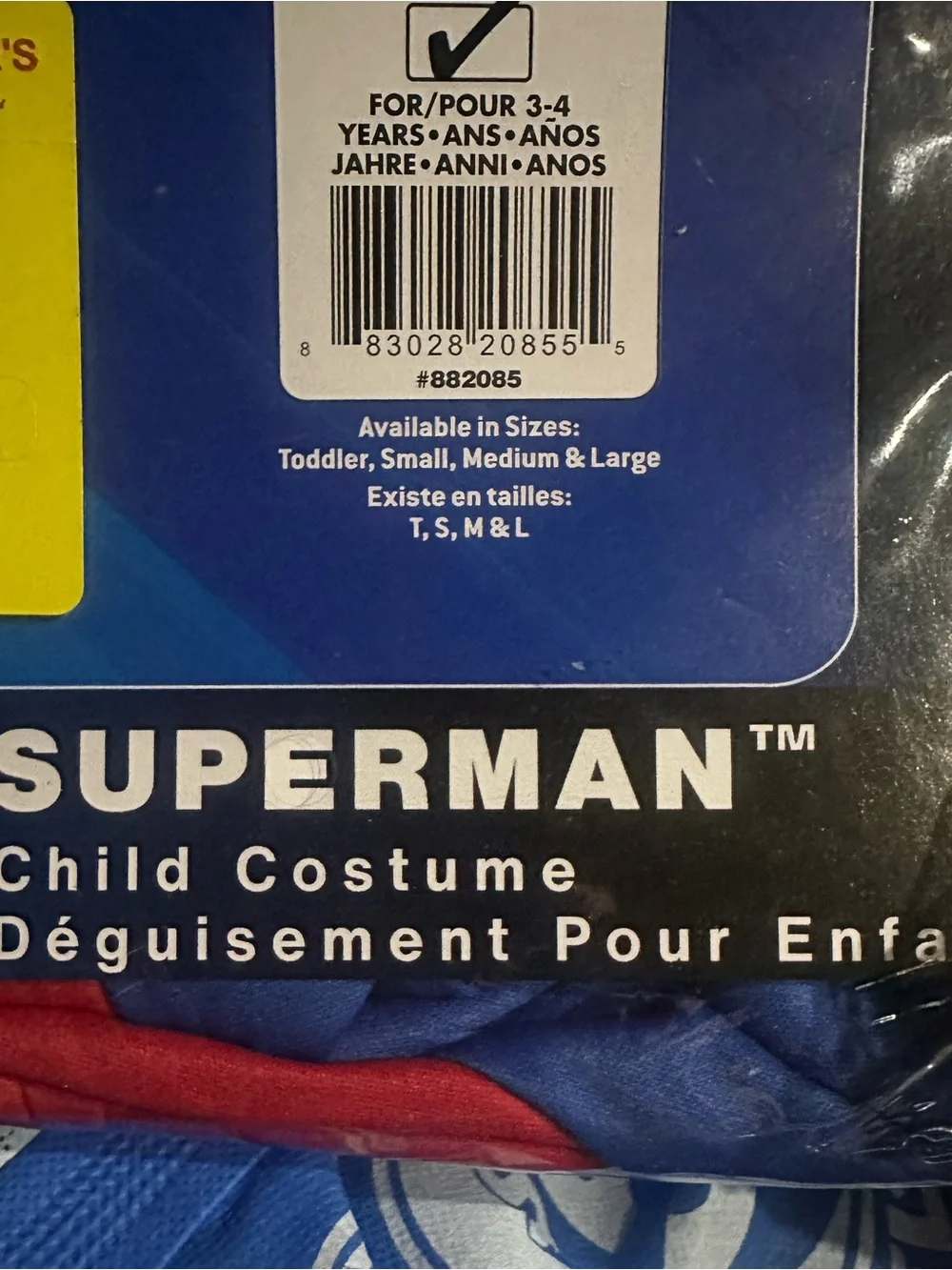 Superman Costume Kids Size Small 4-6 DC Comic